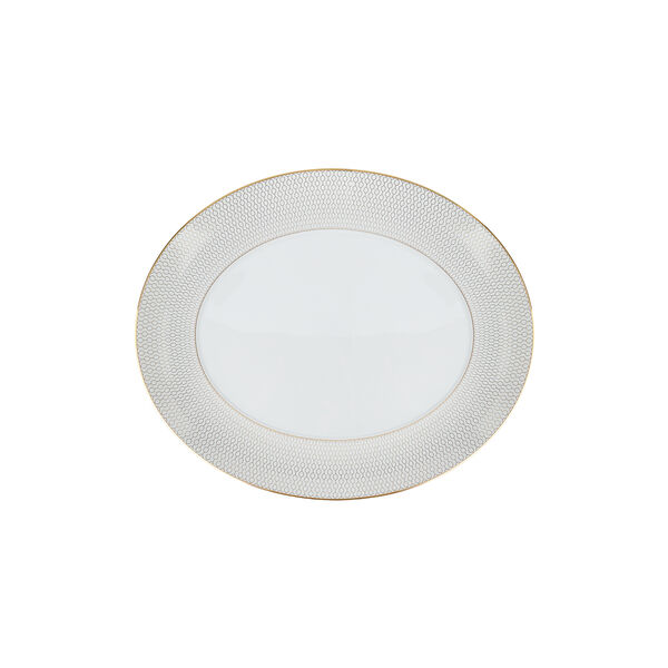 Gio Gold Oval Platter &Oslash; 33,2 cm, Gold/white, Wedgwood