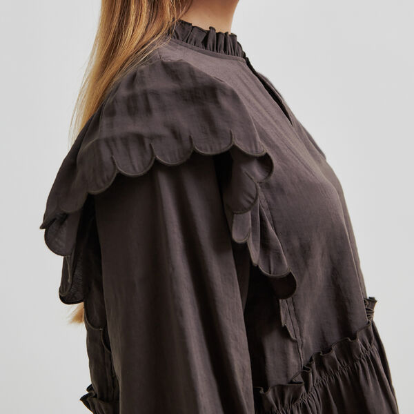 Terra Frill Blouse, chocolate plum, Second Female