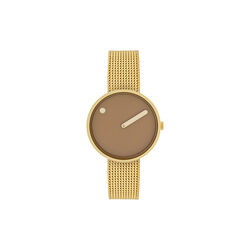 PICTO armbåndsur, cappuccino brown/gold/matt gold, PICTO