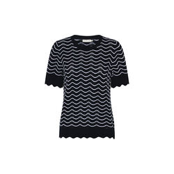 Basic Cotton Wave Knit, navy/white stripe, Micha