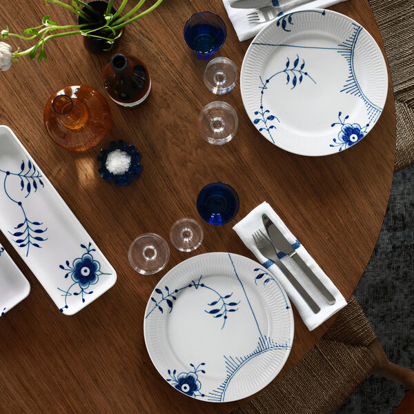 Blå Mega Riflet fad 36 cm, Royal Copenhagen