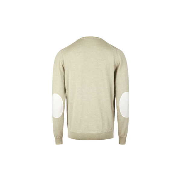 Pullover Knitted Crew Neck With Patch Merino Wool, light beige pattern, Stenstr&ouml;ms