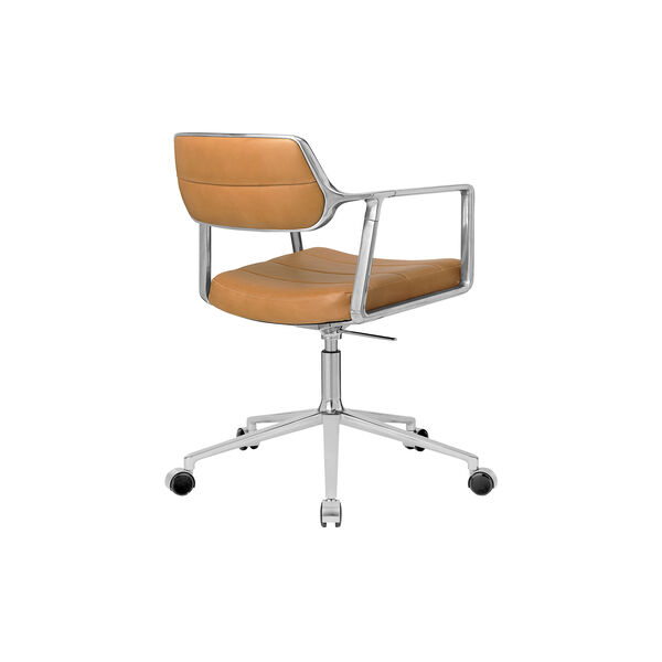 VIPP453 Swivel+ Chair with Castors, camel/polished aluminium, Vipp