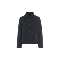 Short Fleece Cardigan With Shawl Collar | Soft Black, Henriette Steffensen Copenhagen