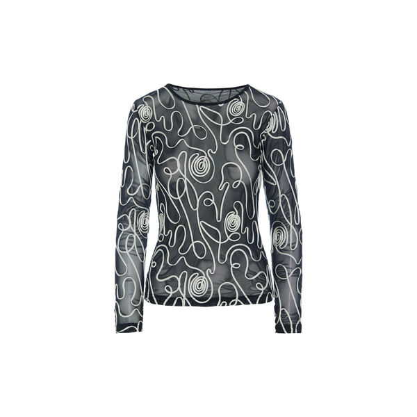 Twirl mesh mesh t-shirt, black/ivory twirl, BITTE KAI RAND