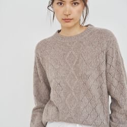 Christine Cable Sweater, dark sand Christine Cable Sweater, dark sand, CARE BY ME