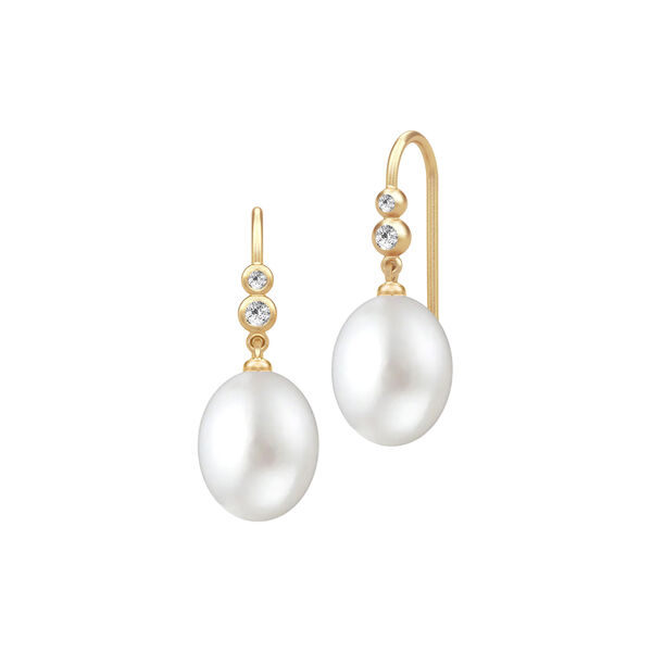 Perla Earring, gold/white pearl, Julie Sandlau