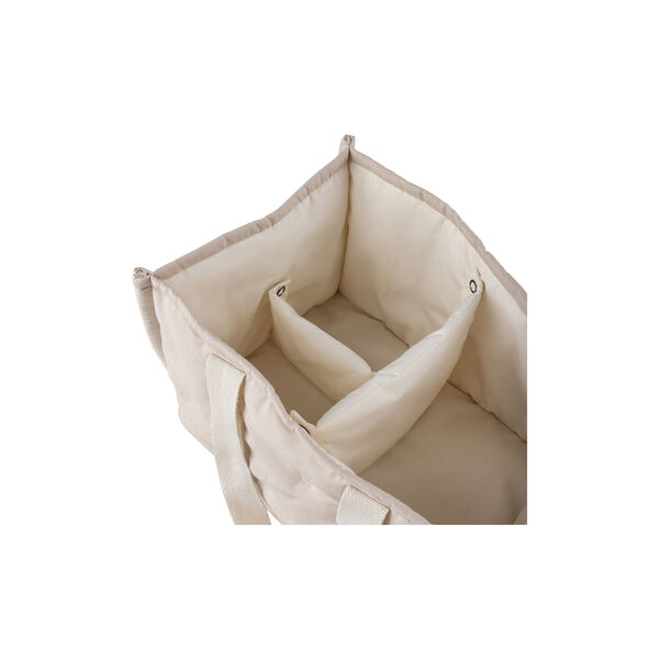 Pusleopbevaringskurv m/ hanke, morning beige, Sebra
