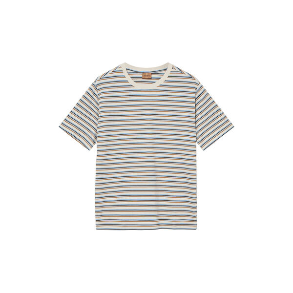 MMGDiaz Stripe O-SS Tee, ecru, MOS MOSH Gallery