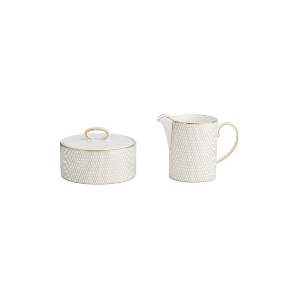 Gio Gold Sugar bowl and creamer, Gold/white, Wedgwood