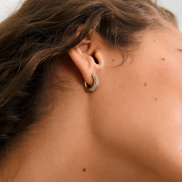 TATUM hoops Small, guldbelagt, Pilgrim