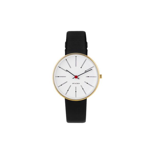 Bankers armbåndsur, white/gold/black, Arne Jacobsen Watches