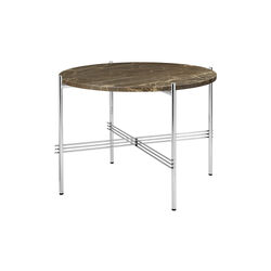 TS Coffee Table &Oslash;55, brown emperador marble/steel, GUBI
