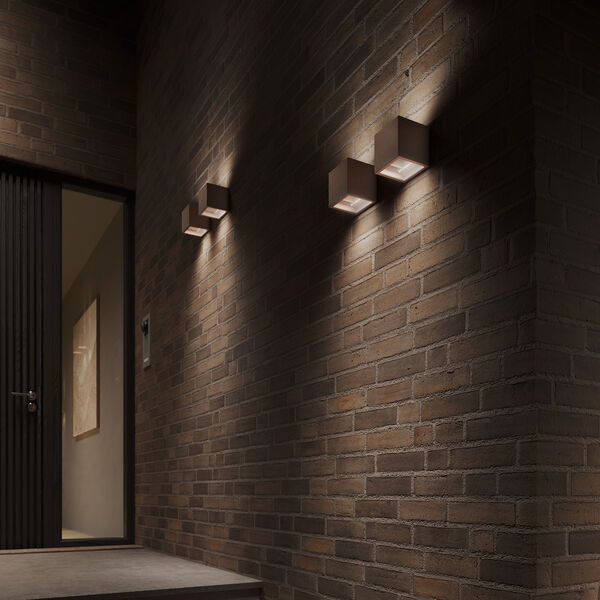 CUBE Up/Down væglampe, rust, LIGHT-POINT