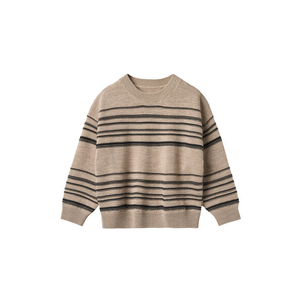 Knit Pullover Flores, sand black stripe Knit Pullover Flores, sand black stripe, Wheat