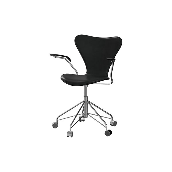 Serie 7&trade; 3217 forsidepolstret kontorstol, Grace Black, Fritz Hansen