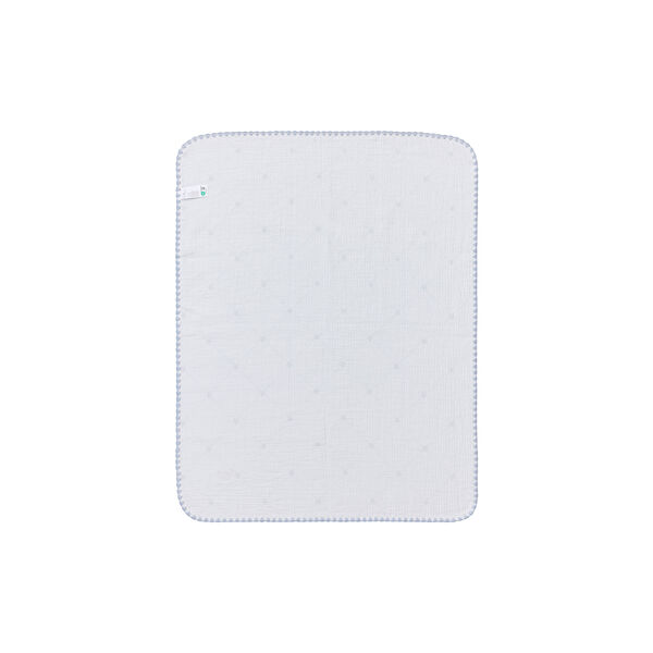 Icons Baby Signature Star Organic Cotton Throw, blue/white, Lexington