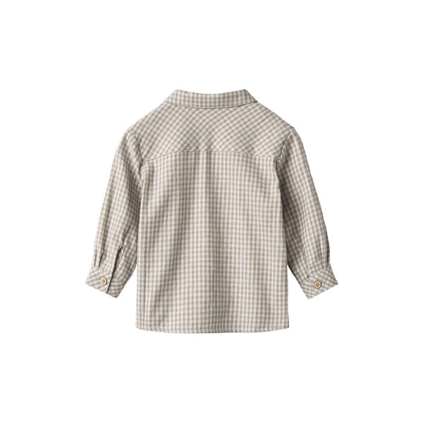 Shirt L/S Oscar, greybrown check, Wheat