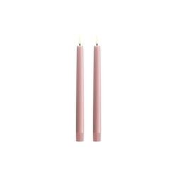 LED taper candle smooth 2-pack, rose powder, Uyuni Lighting