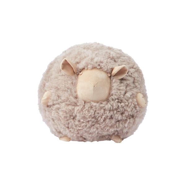 Cute Sheep rund pude &Oslash; 20 cm, taupe, NATURES Collection