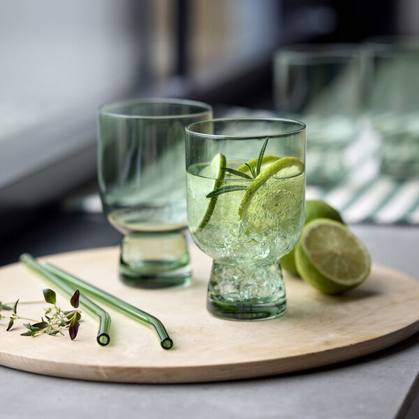 Sorrento vandglas 4 stk., gr&oslash;n, Lyngby Glas
