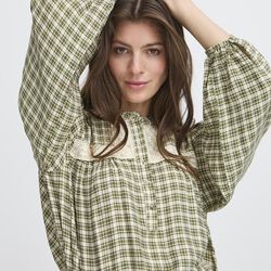 IR Tiana Blouse, check capulet olive, Atelier R&ecirc;ve