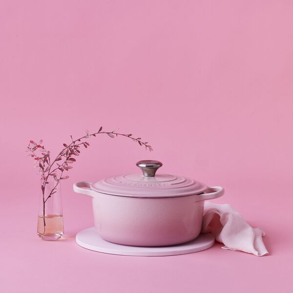 Signature rund st&oslash;bejernsgryde &Oslash; 20 cm, shell pink, Le Creuset