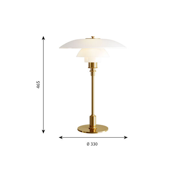 PH 3½-2½ glas bordlampe, messing PH 3½-2½ glas bordlampe, messing, Louis Poulsen