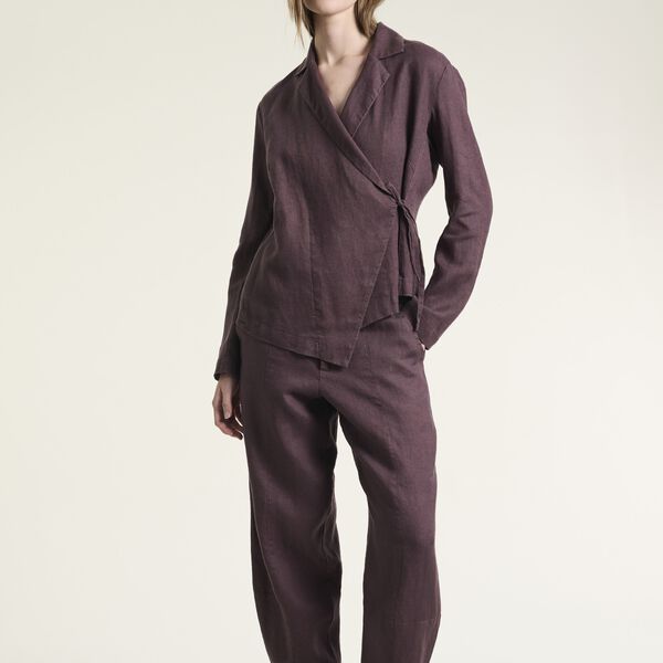 Lazy linen asymmetrisk jakke, raisin, BITTE KAI RAND