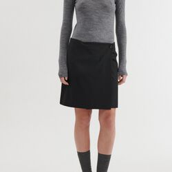 Marjo Wrap Skirt, black, Basic Apparel