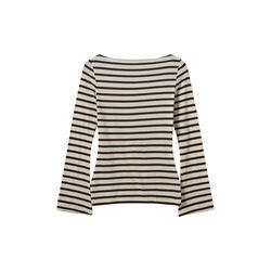 CECESW BOAT-NECK LONG-SLEEVE T-SHIRT, brown striped, Sofie Schnoor