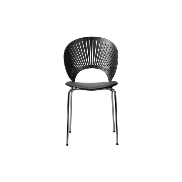 3396 Trinidad stol med s&aelig;depolstring, black ash/black/chrome, Fredericia Furniture