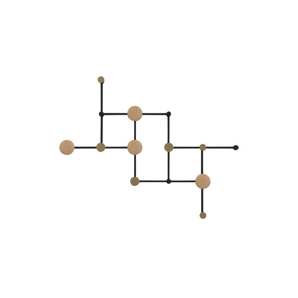 X•TEND knagerække, sort/eg, LoCa