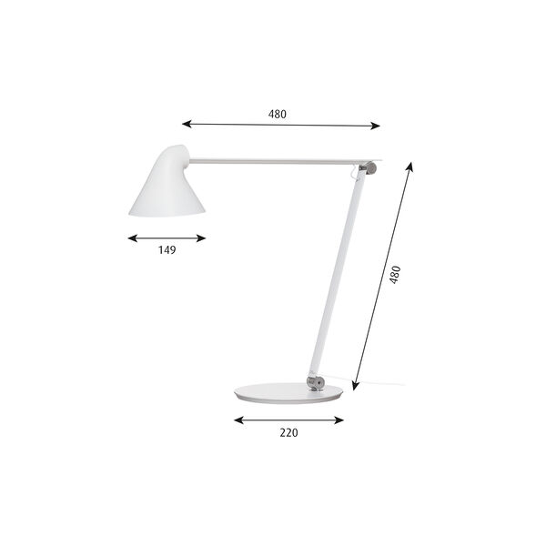 NJP bordlampe, hvid NJP bordlampe, hvid, Louis Poulsen