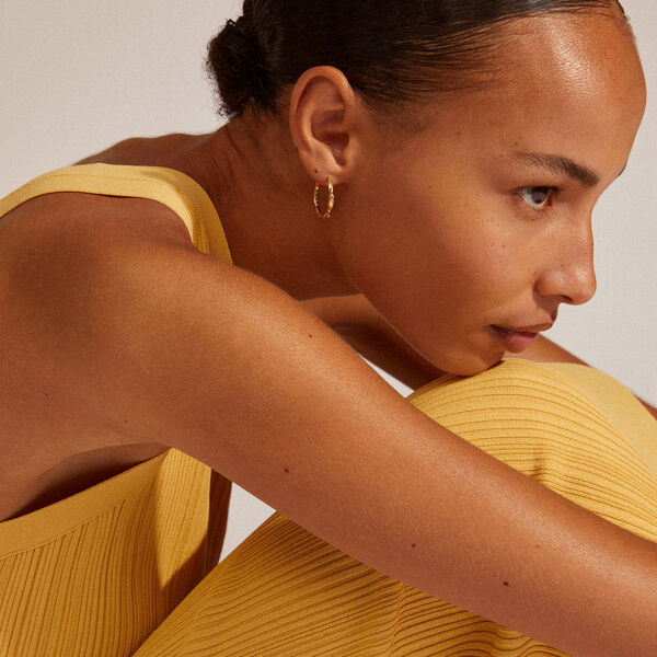 EDDY recycled organiske store hoops, guldbelagt, Pilgrim