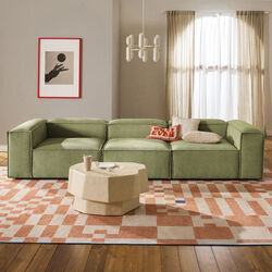Lennon modulær 4-pers. sofa, riflet fløjl olivengrøn Lennon modulær 4-pers. sofa, riflet fløjl olivengrøn, Westwing Collection