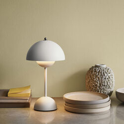 Flowerpot VP9 Portable Table Lamp, matt light grey, &Tradition