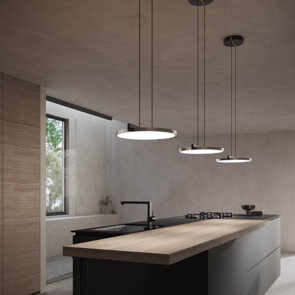 INLAY S2 DISC pendel, matt black/satin gold, LIGHT-POINT