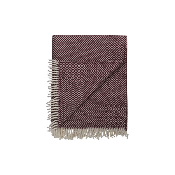 KATTEFOT Throw, burgundy, R&oslash;ros Tweed