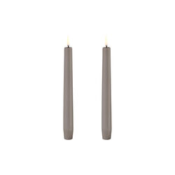 LED Classic Taper Candle 20 cm 2 pcs, sandstone, Uyuni Lighting