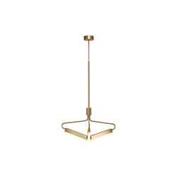 Angel 3 300 Wide Chandelier, brass, Rubn