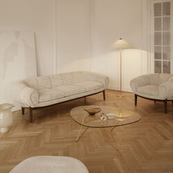 Pedrera Coffee Table, brass semi matt Pedrera Coffee Table, brass semi matt, GUBI