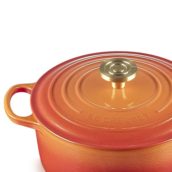 Rund st&oslash;bejern Jubil&aelig;umsgryde &Oslash; 24 cm, flamme dor&eacute;e, Le Creuset