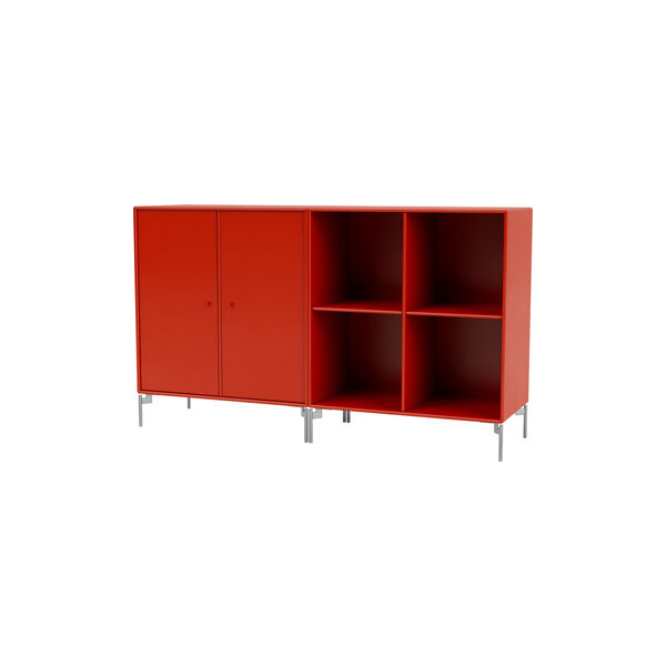 PAIR klassisk sk&aelig;nk med ben i krom, 145 rosehip, Montana Furniture