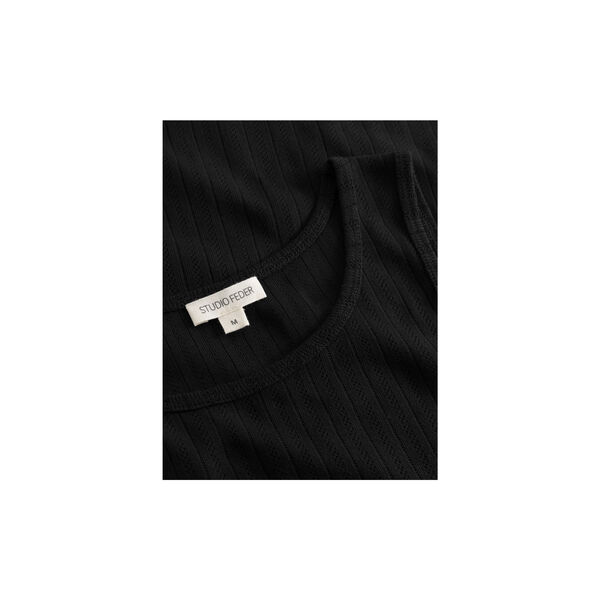 Irene pointelle top, black Irene pointelle top, black, Studio Feder