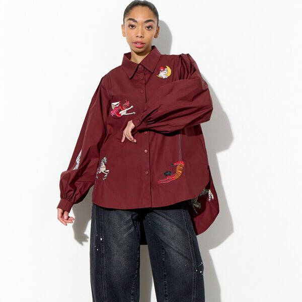 Sasha Shirt, oxblood, HUNK&Oslash;N