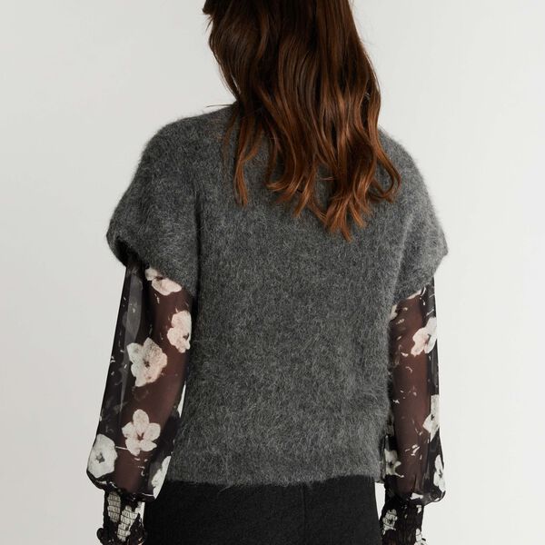 6873RDFYana knit vest, dark rock, RUE de FEMME