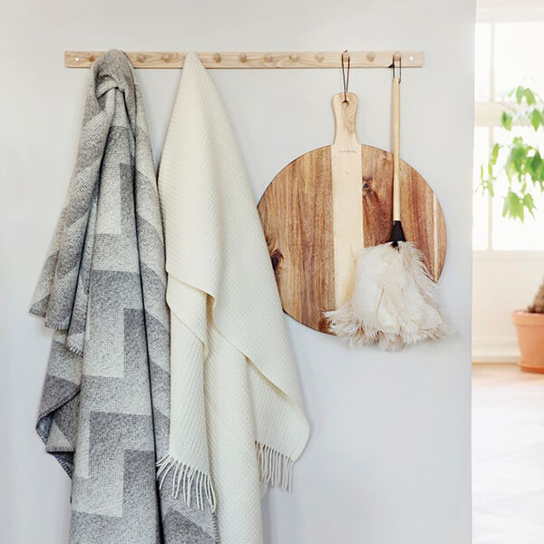 LYNILD Throw, grey/white, R&oslash;ros Tweed