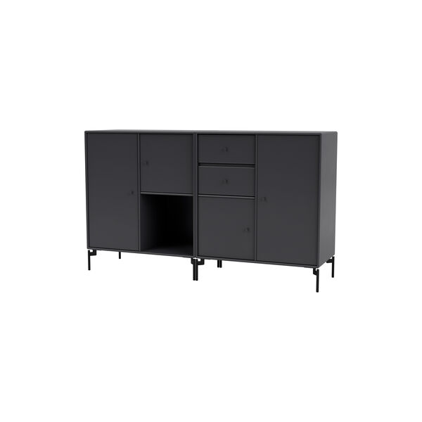 COUPLE bred sk&aelig;nk med ben i krom, 04 anthracite, Montana Furniture