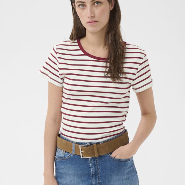 RochellePW T-Shirt, burnt russet stripe, Part Two
